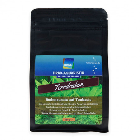 DRAK - Terrdrakon 250g - Substrato fertilizzante Argilla e Torba per la coltivazione delle Piante d'acquario